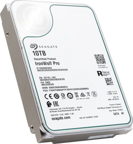 Seagate IronWolf Pro ST10000NE0004 10TB 7.2K RPM SATA 6Gb/s 3.5in Recertified Hard Drive