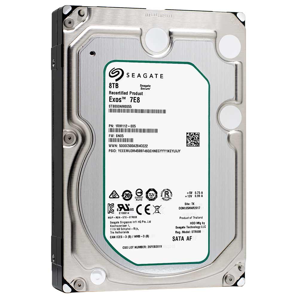 Seagate Enterprise Capacity ST8000NM0055 8TB 7.2K RPM SATA 6Gb/s 256MB 3.5" Manufacturer Recertified HDD - Product Image