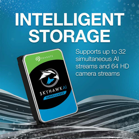 Seagate Skyhawk Surveillance ST8000VE0004 8TB 7.2K RPM SATA 6Gb/s 512e 3.5in Refurbished HDD - Intelligent Storage