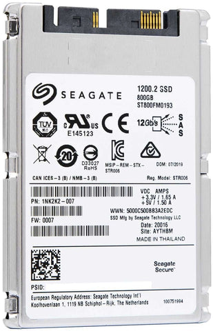 Seagate 1200.2 ST800FM0193 800GB SAS 12Gb/s 1.8" SED Manufacturer Recertified SSD