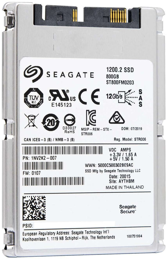 Seagate 1200.2 ST800FM0203 800GB SAS 12Gb/s 1.8" SED Manufacturer Recertified SSD