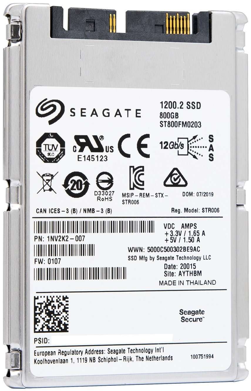 Seagate 1200.2 ST800FM0203 800GB SAS 12Gb/s 1.8" SED Manufacturer Recertified SSD