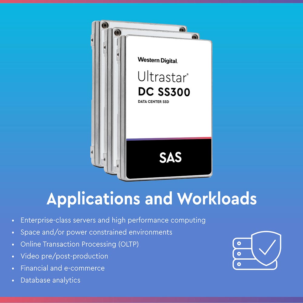 Western Digital Ultrastar DC SS300 HUSMM3232ASS200 3.2TB SAS 12Gb/s High Endurance ISE 2.5in Recertified Solid State Drive - Applications and Workloads