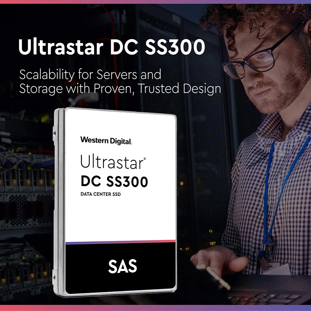 Western Digital Ultrastar DC SS300 HUSTR7676ASS200 7.68TB SAS 12Gb/s Read Intensive ISE 2.5in Refurbished SSD - Ultrastar DC SS300