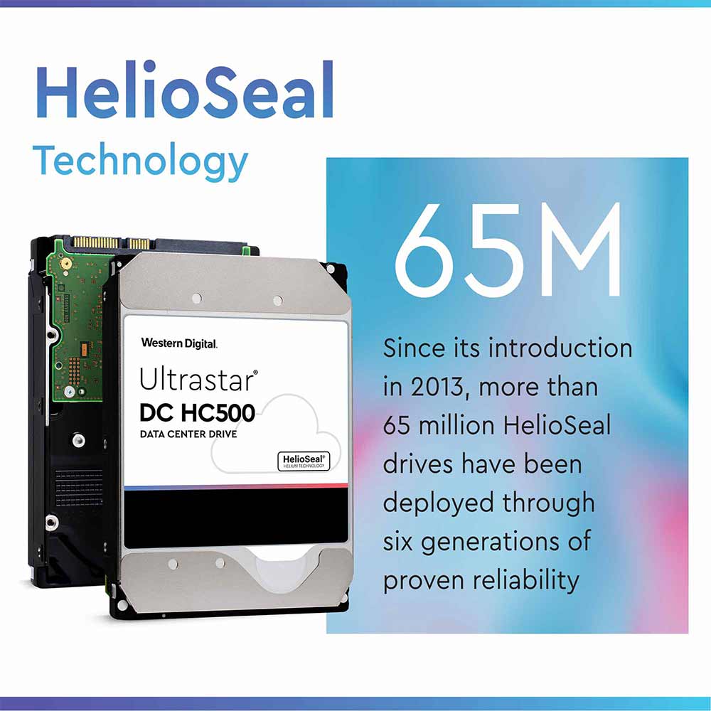 Western Digital Ultrastar DC HC530 WUH721414ALE604 14TB 7.2K RPM SATA 6Gb/s 512e 3.5in Refurbished HDD - HelioSeal Technology