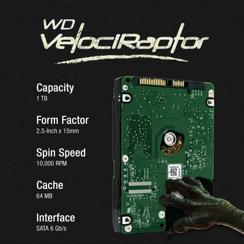 Western Digital VelociRaptor WD1000CHTZ 1TB 10K RPM SATA 6Gb/s 64MB 2.5" Hard Drive