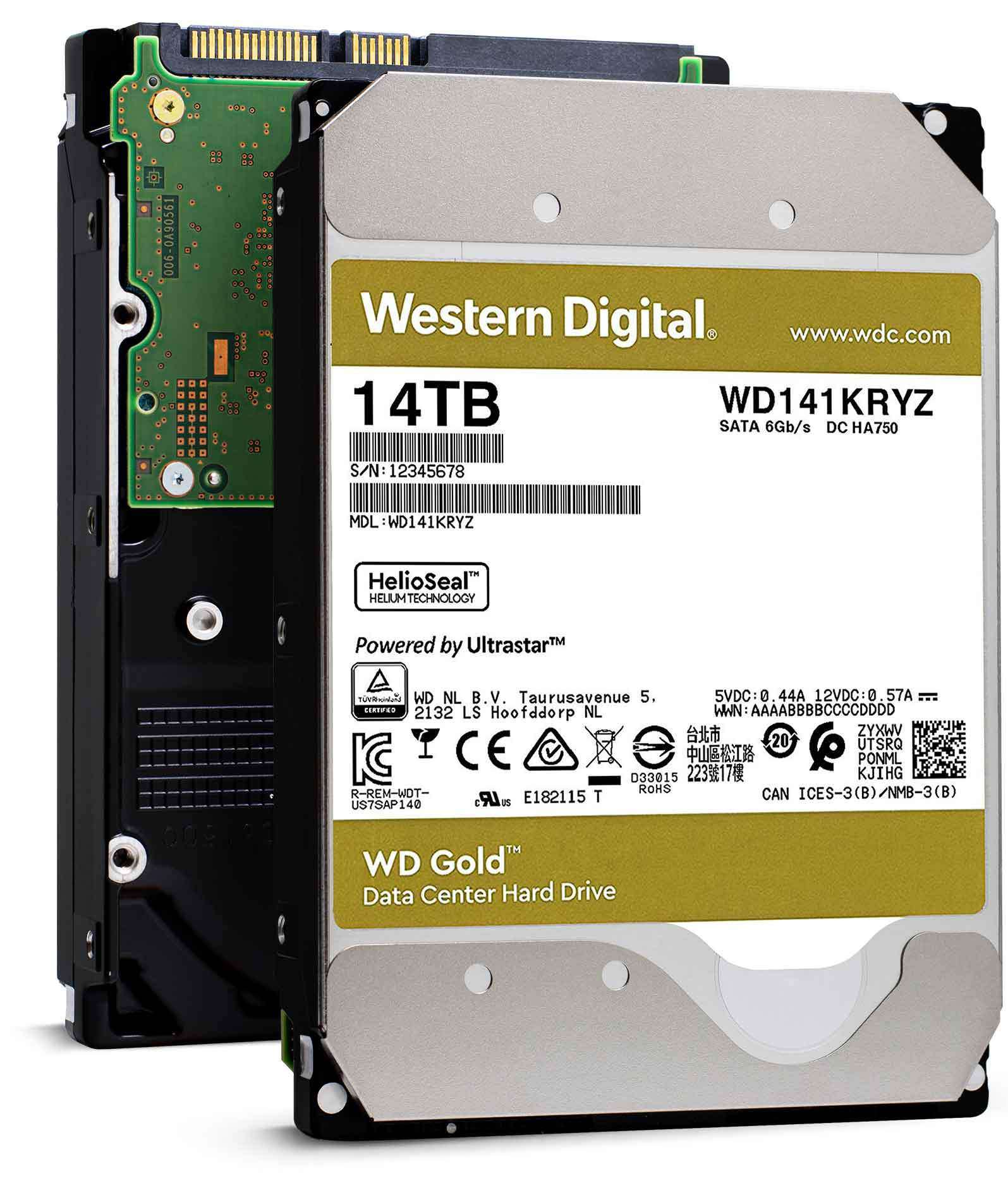 Western Digital Gold WD141KRYZ 14TB 7.2K RPM SATA 6Gb/s 512e 512MB 3.5" HDD