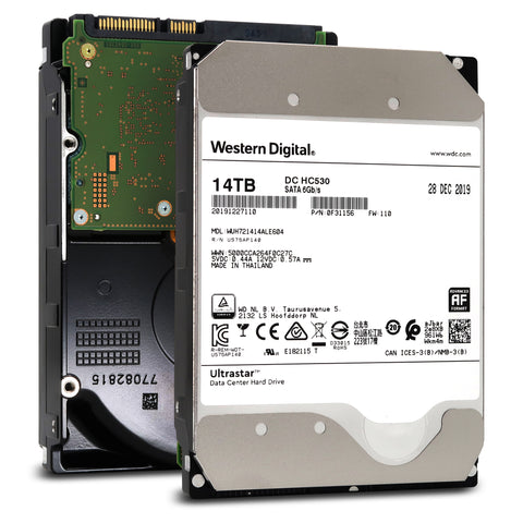 Western Digital Ultrastar DC HC530 WUH721414ALE604 0F31156 14TB 7.2K RPM SATA 6Gb/s 512e SE Power Disable Pin 3.5in Refurbished HDD Main