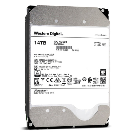 Western Digital Ultrastar DC HC530 WUH721414ALE6L4 0F31284 14TB 7.2K RPM SATA 6Gb/s 512e 512MB 3.5" SE Manufacturer Recertified HDD - Front View
