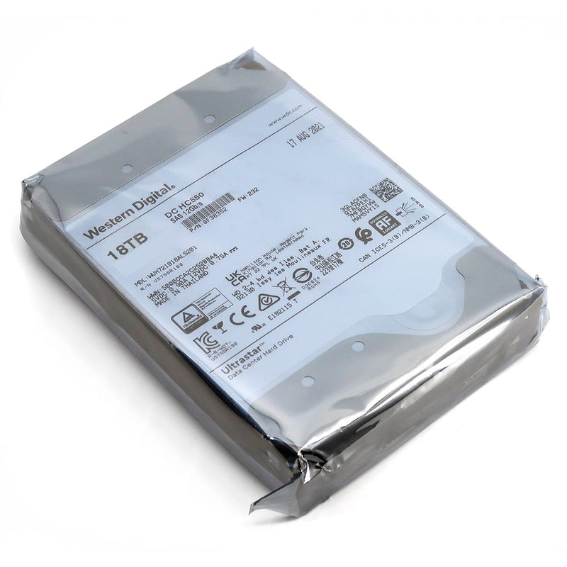 Western Digital Ultrastar DC HC550 WUH721818AL5201 0F38352 18TB 7.2K RPM SAS 12Gb/s SED 3.5in Hard Drive