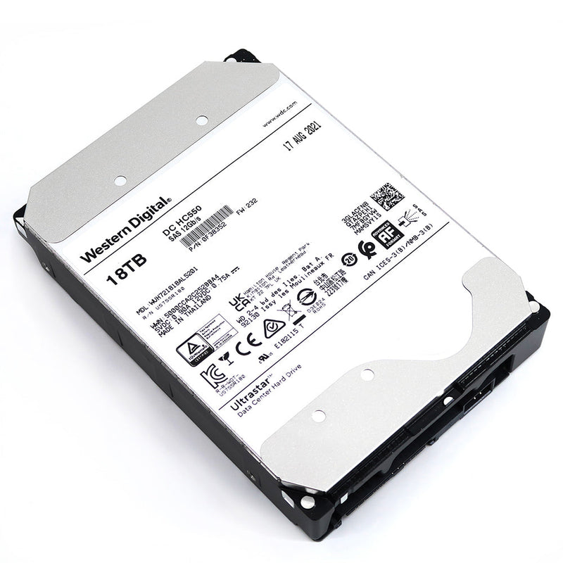 Western Digital Ultrastar DC HC550 WUH721818AL5201 0F38352 18TB 7.2K RPM SAS 12Gb/s SED 3.5in Hard Drive