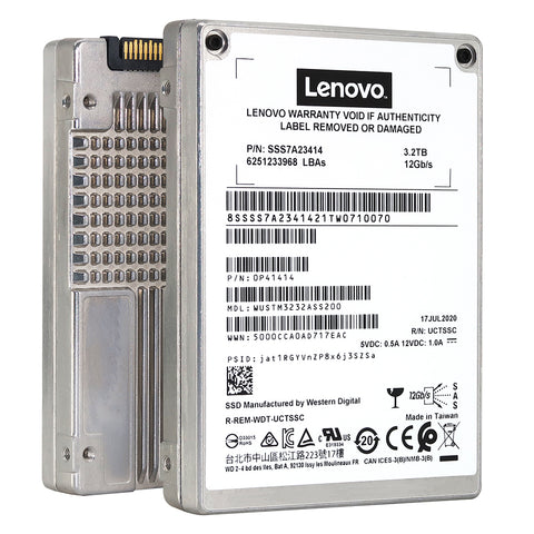 Western Digital / Lenovo SS530 WUSTM3232ASS200 3.2TB SAS 12GB/s 3D TLC 2.5in Refurbished SSD