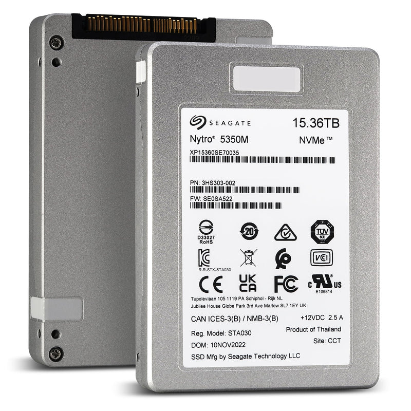 Seagate Nytro 5350M XP15360SE70035 15.36TB PCIe Gen4.0 x4 8GB/s U.2 NVMe 3D TLC 2.5in Solid State Drive
