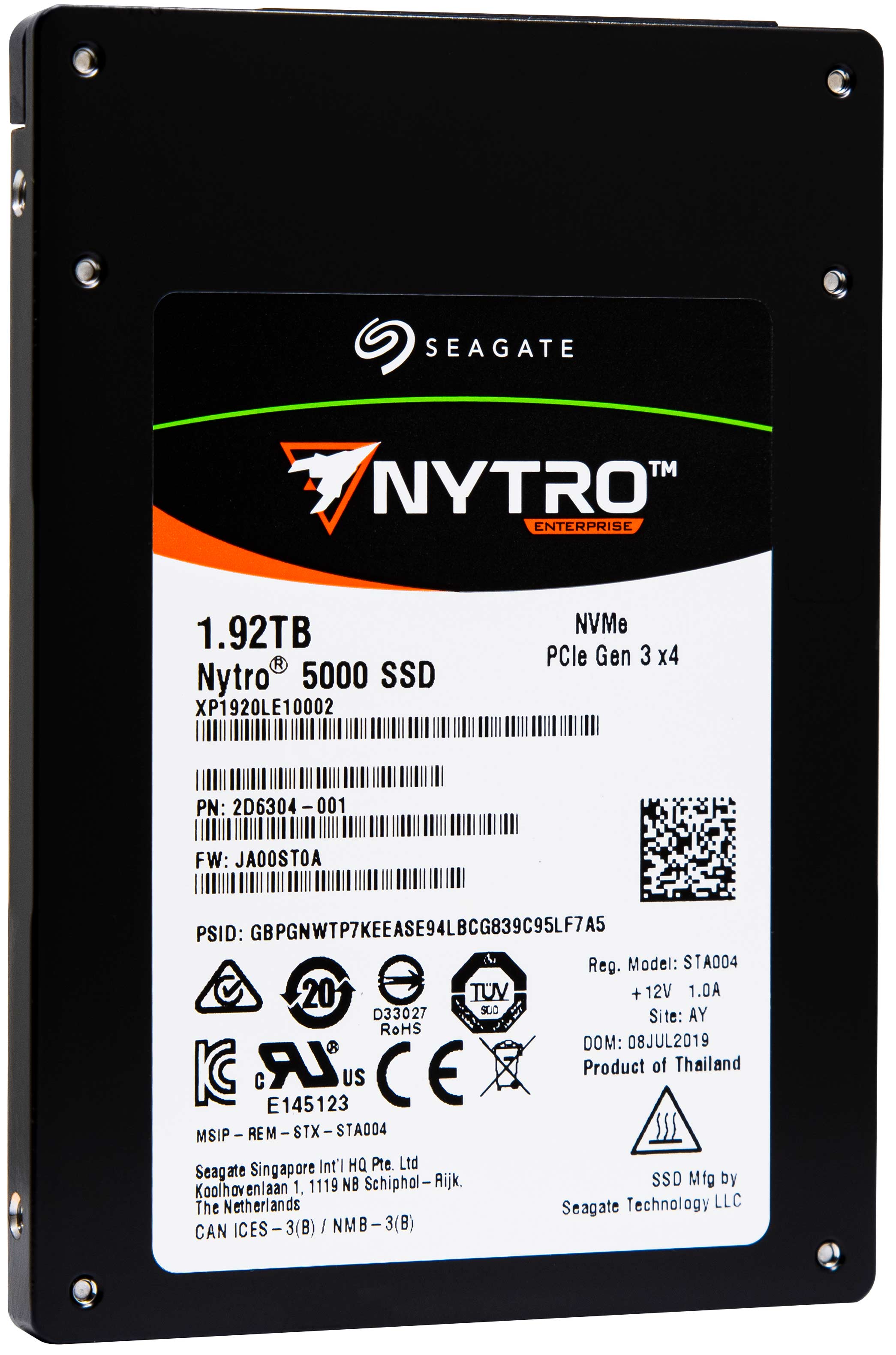 Seagate Nytro 5000 XP1920LE10002 1.92TB PCIe Gen 3.0 x4 4GB/s 2.5" Read Intensive Solid State Drive