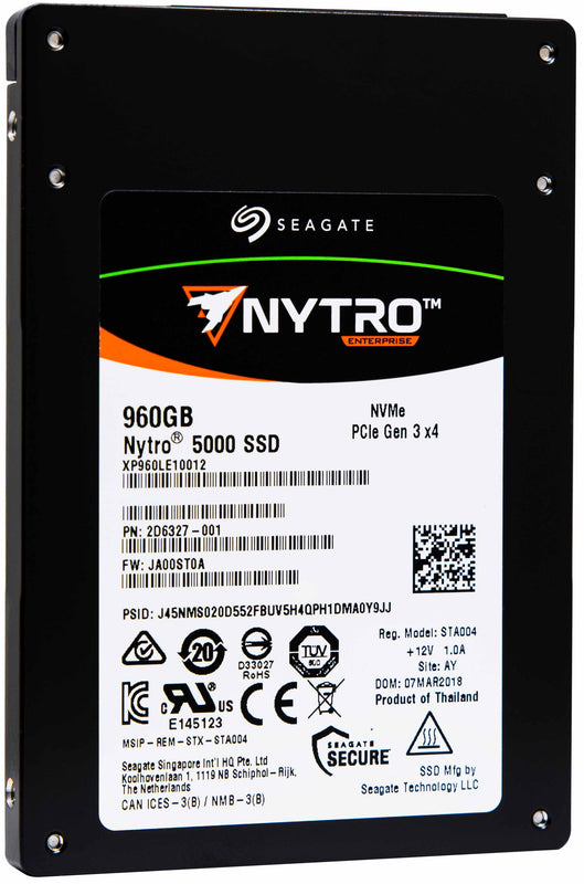 Seagate Nytro 5000 XP960LE10012 960GB PCIe Gen 3.0 x4 4GB/s 2.5" SED Read Intensive Solid State Drive