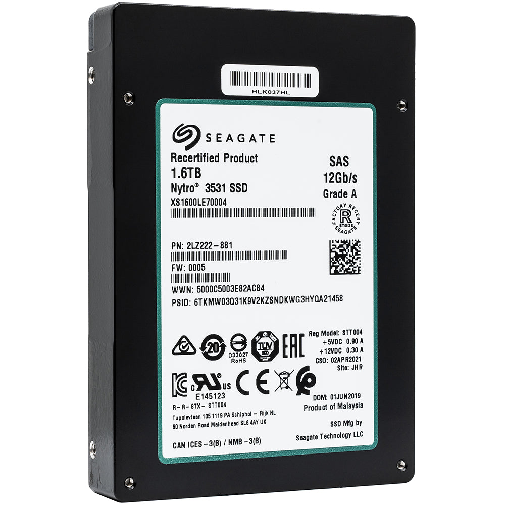 Seagate Nytro 3531 XS1600LE70004 1.6TB SAS 12Gb/s Mixed Use MLC 2.5in Recertified Solid State Drive 2