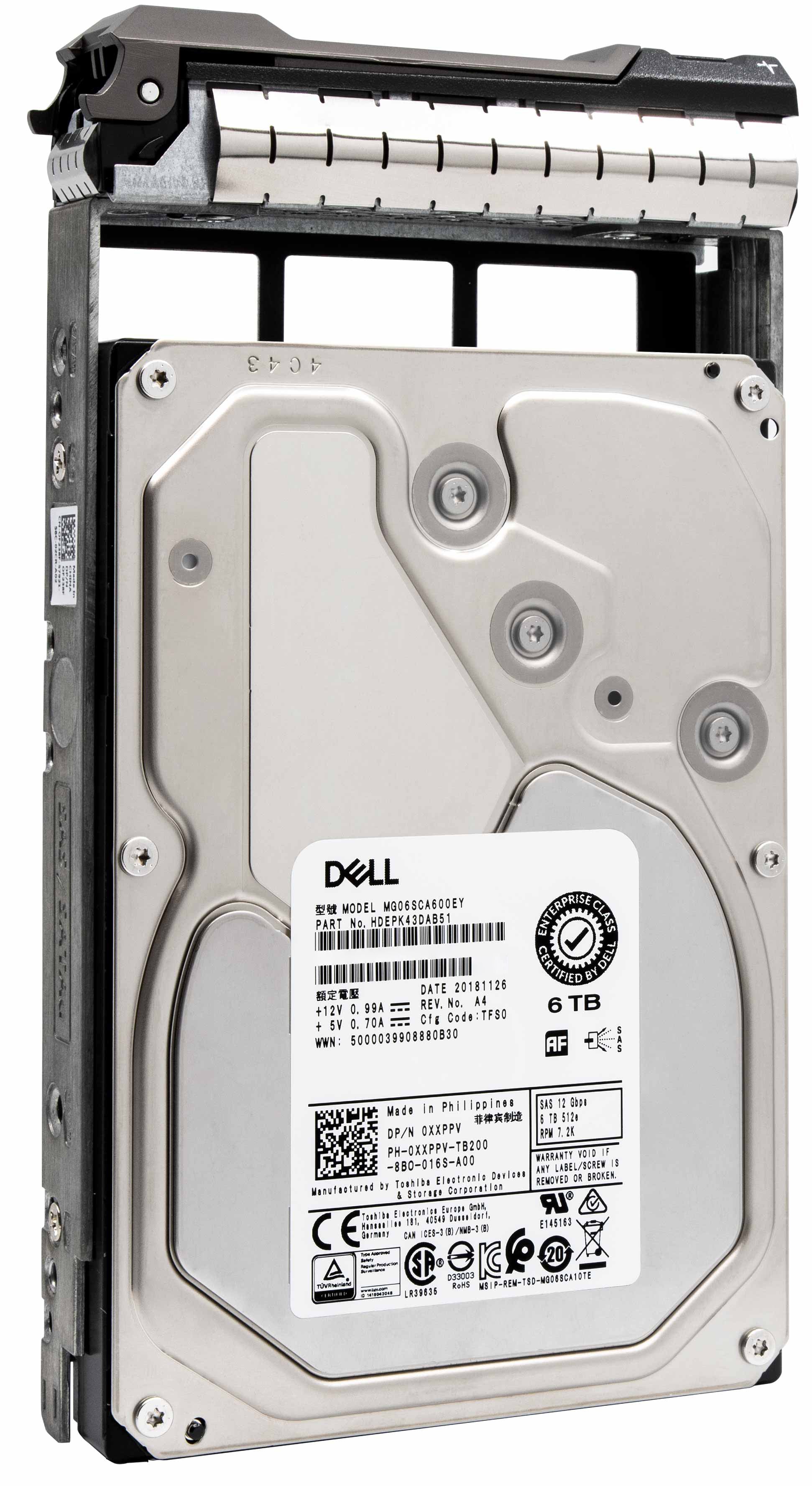 Dell G13 400-ALCR 6TB 7.2K RPM SAS 12Gb/s 512e 3.5" NearLine Manufacturer Recertified HDD