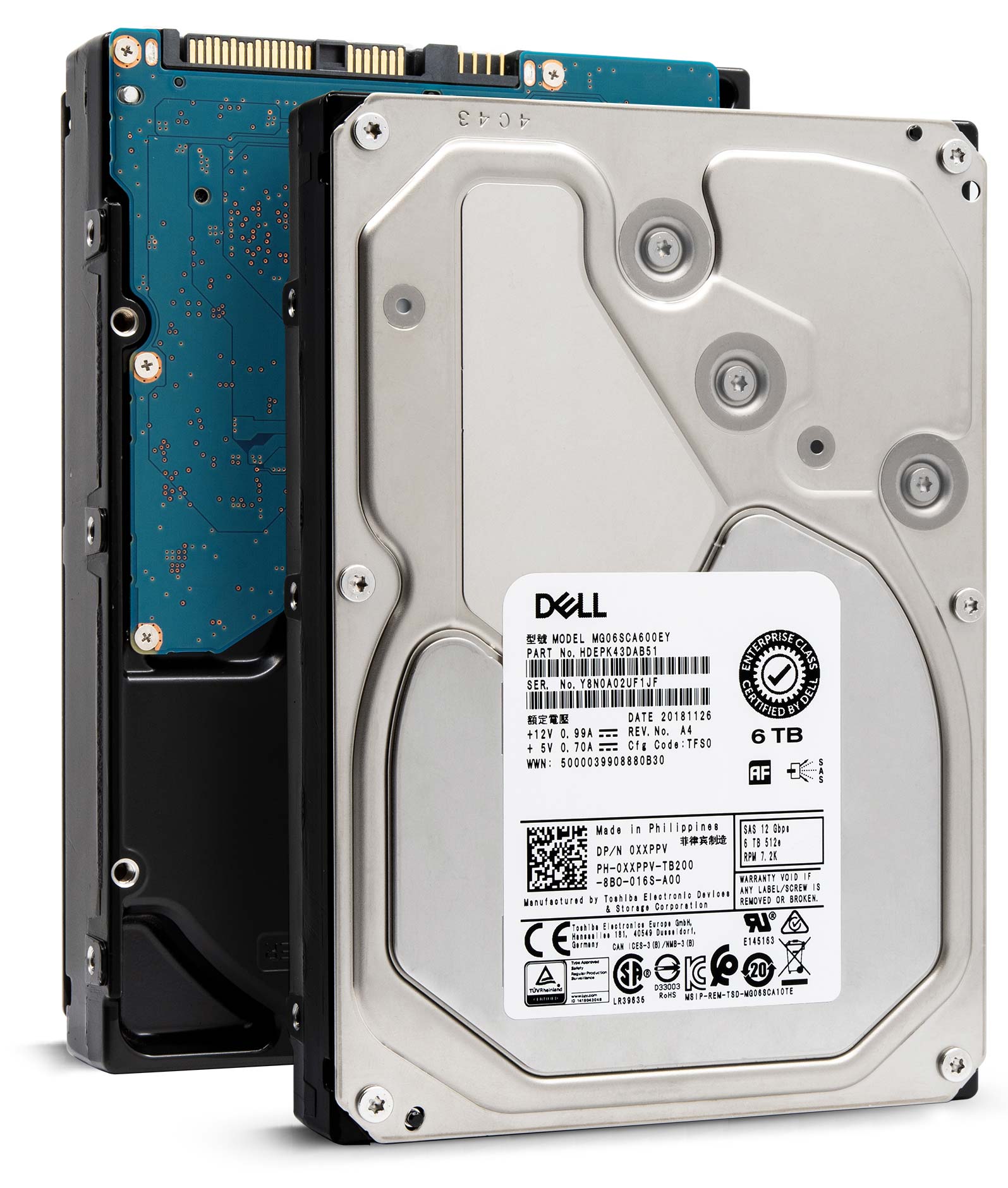 Dell MG06 0XXPPV 6TB 7.2K RPM SAS 12Gb/s 512e 3.5in Recertified Hard Drive