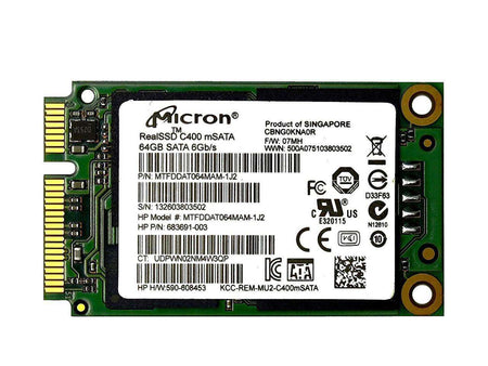 Micron RealSSD C400 MTFDDAT064MAM 64GB SATA 6Gb/s 2.5" mSATA SSD