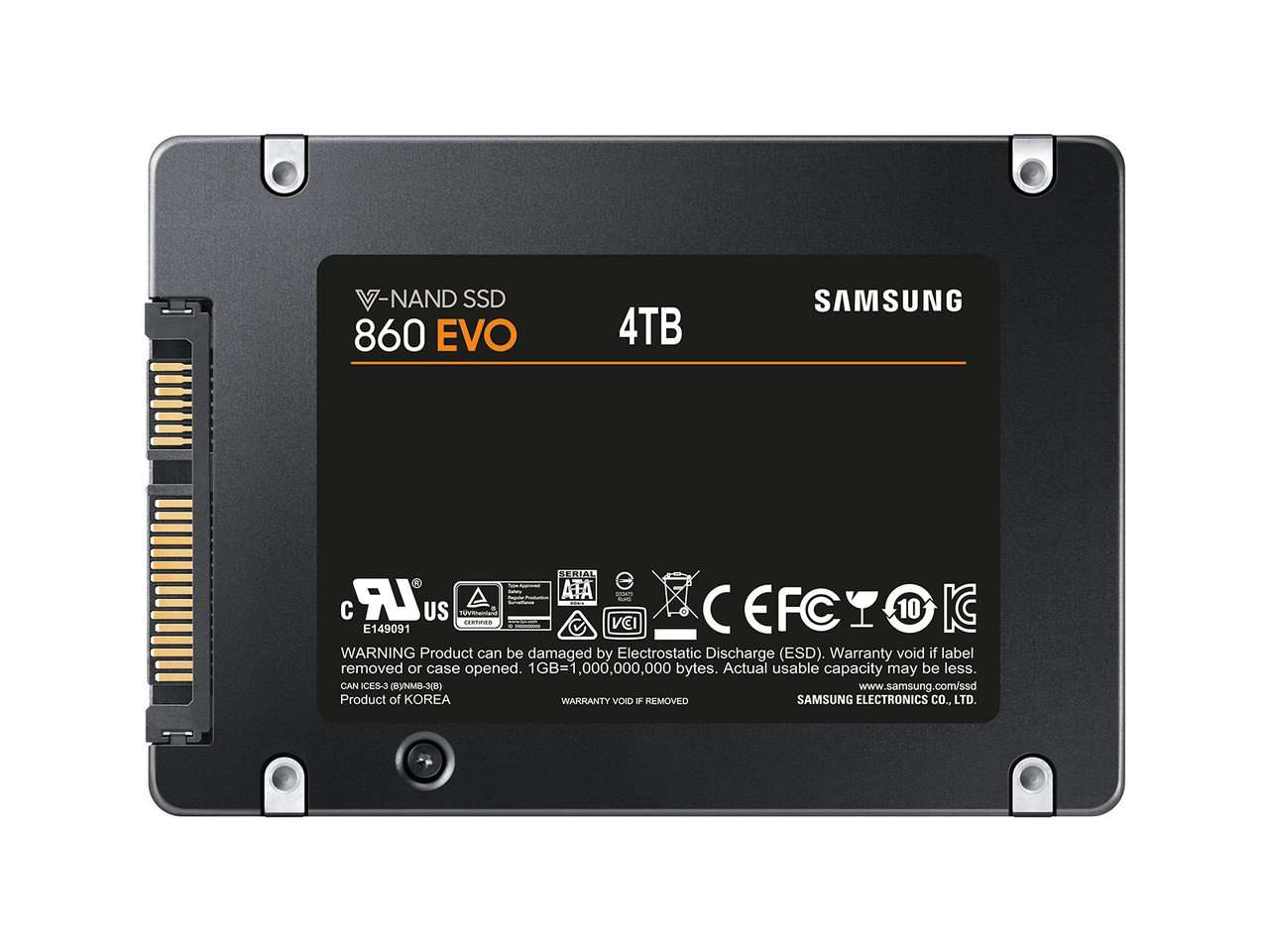 Samsung 860 EVO MZ-7LH4T0HMLT 4TB SATA-6Gb/s 2.5" Solid State Drives