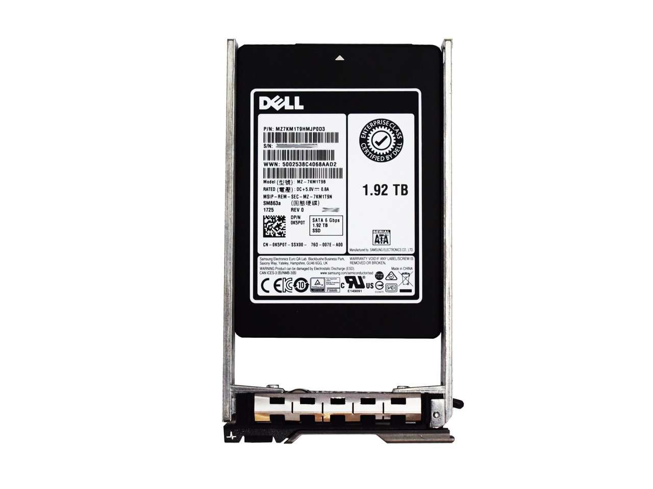 Dell G13 0K5P0T 1.92TB SATA 6Gb/s 2.5" Manufacturer Recertified SSD