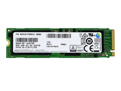 Samsung PM961 MZVLW1T0HMLH 1TB PCIe Gen3 x4-4GB/s M.2 Manufacturer Recertified SSD