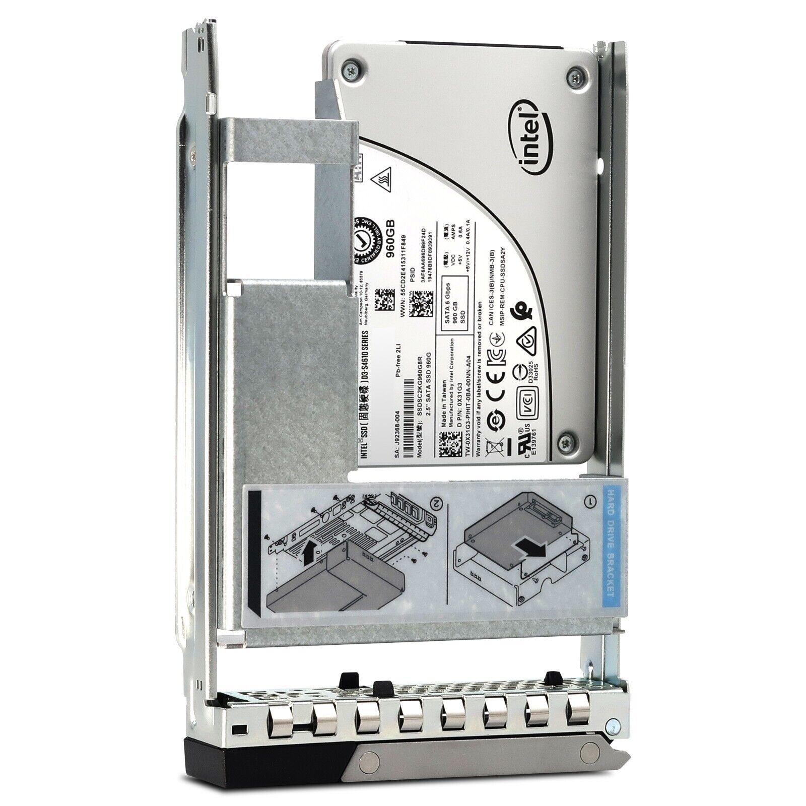 Dell G14 400-BDUC SSDSC2KG960G8R 960GB SATA 6Gb/s 3D TLC 3DWPD Hybrid 3.5in Refurbished SSD
