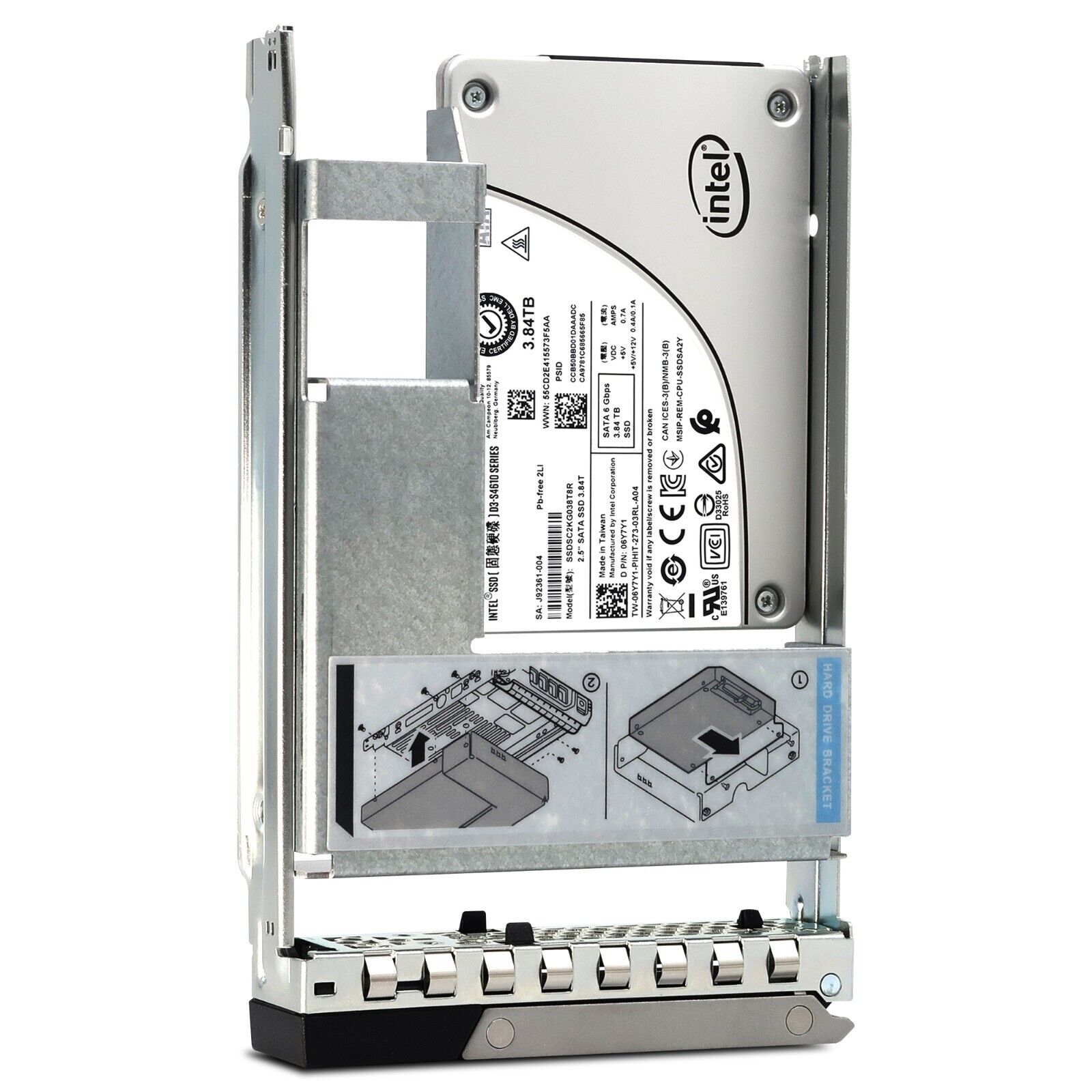 Dell G14 400-BDPS SSDSC2KG038T8R 3.84TB SATA 6Gb/s 3D TLC 3DWPD Hybrid 3.5in Refurbished SSD