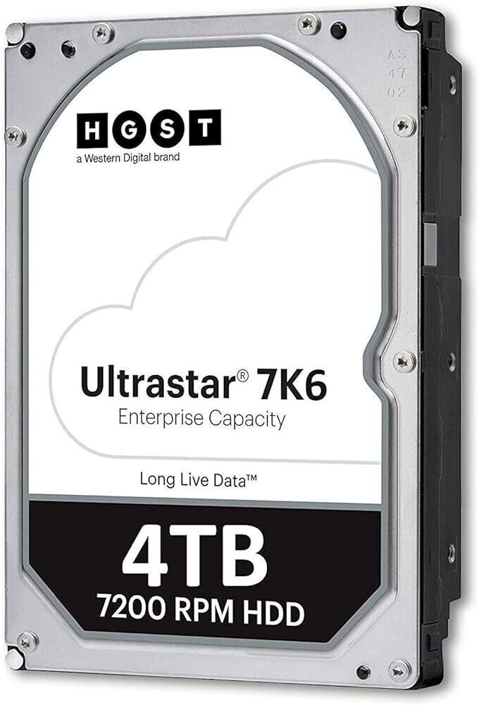 HGST Ultrastar 7K6000 HUS726040ALE614 0F23095 4TB 7.2K RPM SATA 6Gb/s 512e 3.5in Hard Drive