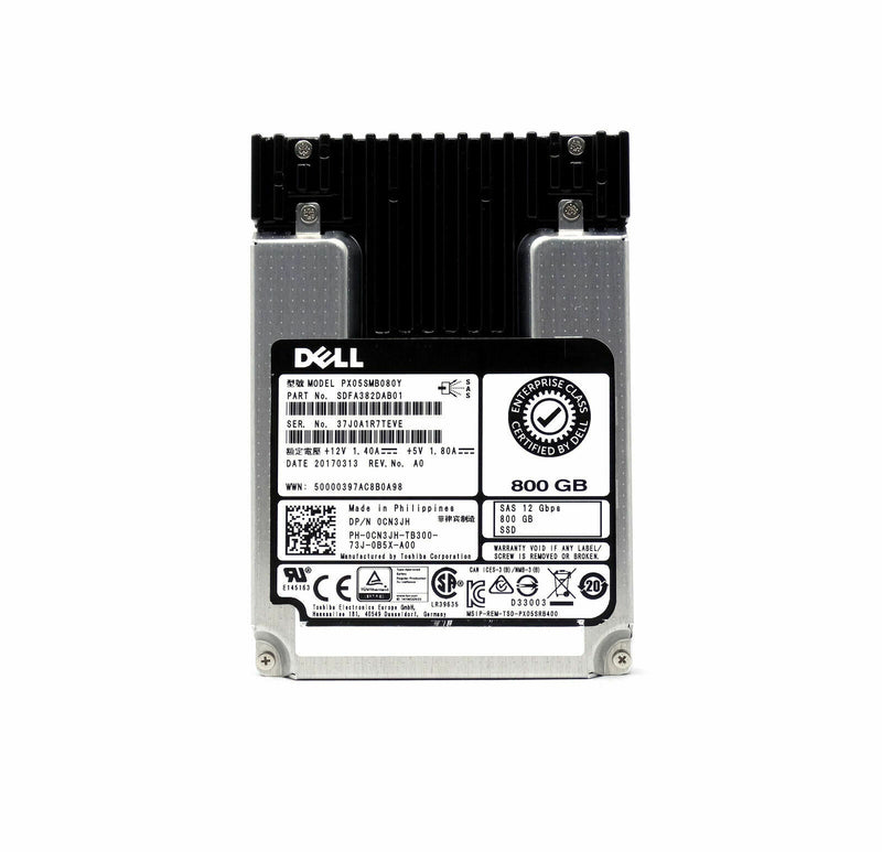 Toshiba PX05S PX05SMB080Y 800GB SAS 12Gb/s Write Intensive MLC 2.5in Refurbished SSD