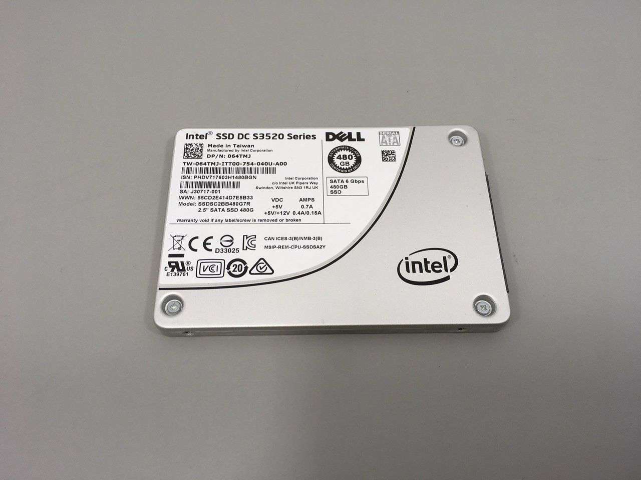 Dell G13 K4RTN 480GB SATA 6Gb/s 2.5" ReadIntensive Solid State Drive