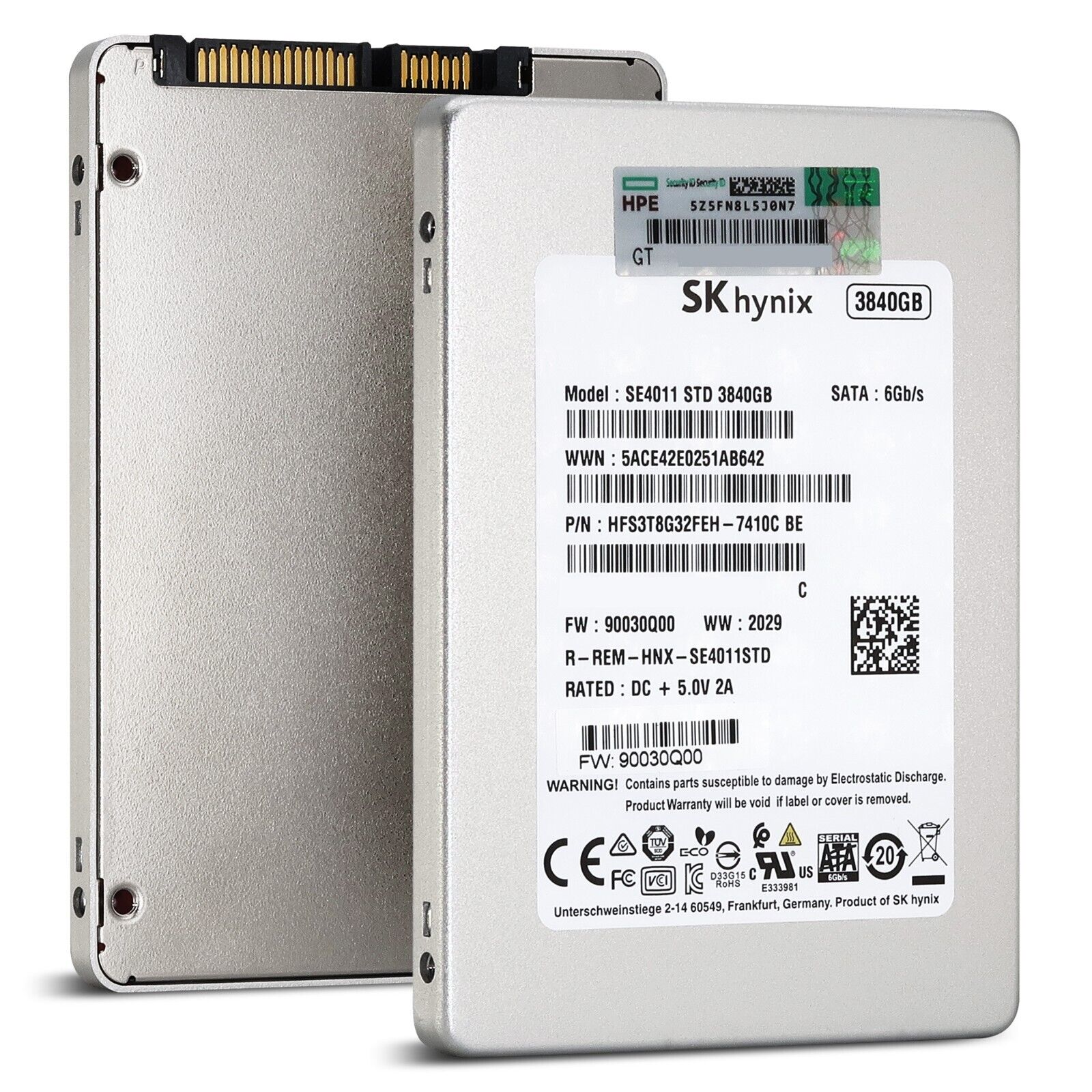 SK Hynix SE4011 HFS3T8G32FEH 3.84TB SATA 6Gb/s 3D TLC 2.5in Recertified Solid State Drive