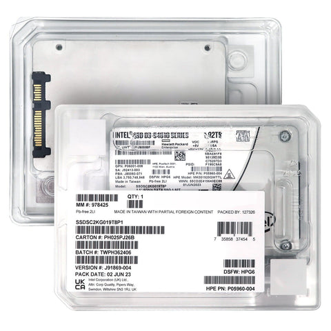 HP D3-S4610 SSDSC2KG019T8P1 P05960-004 1.92TB SATA 6Gb/s 3D TLC 3DWPD 2.5in Solid State Drive