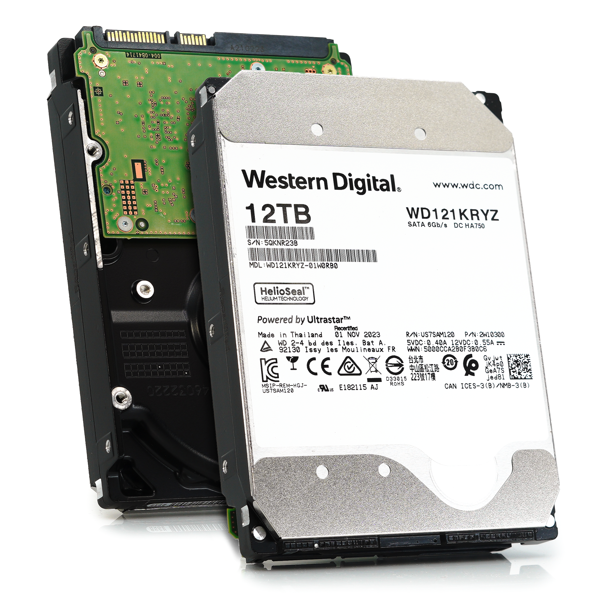 Western Digital Gold WD121KRYZ 12TB 7.2K RPM SATA 6Gb/s 512e Enterprise 3.5in Hard Drive