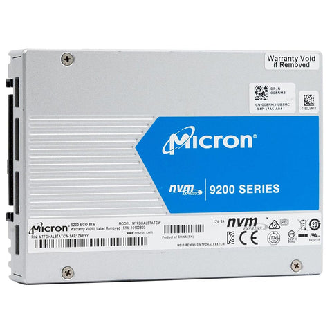 Micron 9200 ECO MTFDHAL8TATCW 08NM3 8TB PCIe Gen 3.0 x4 4GB/s 3D TLC U.2 2.5in Refurbished SSD